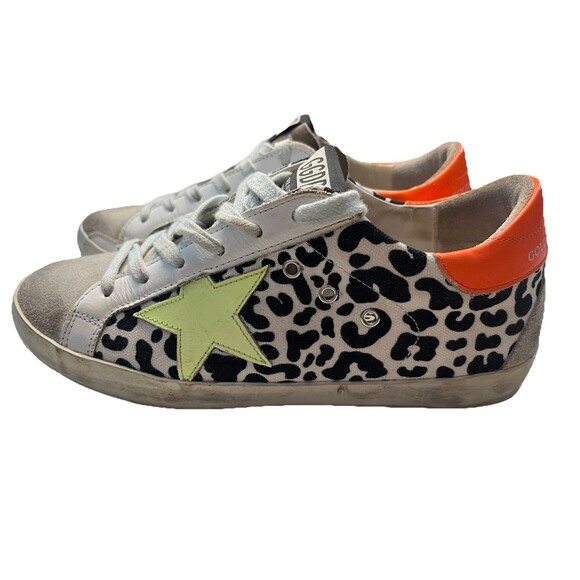 Golden Goose Superstar Leopard Print Bright Sneakers Canvas and Suede Sz 37 - Picture 1 of 16